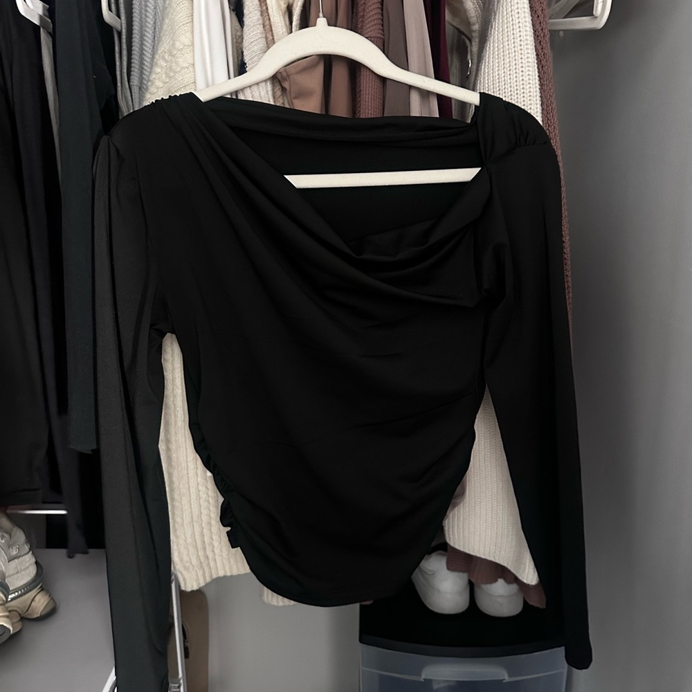 Black off the shoulder long sleeve